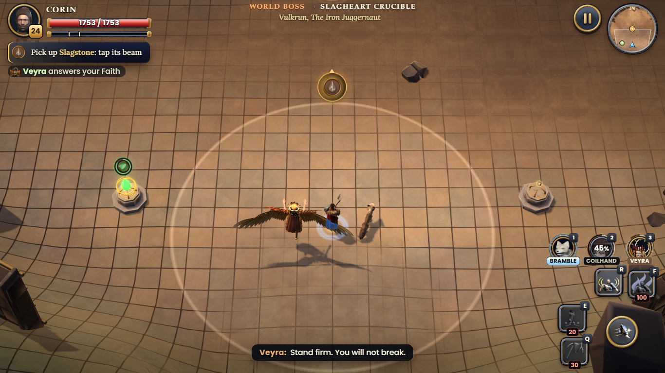 In-engine Guardian and ally interaction