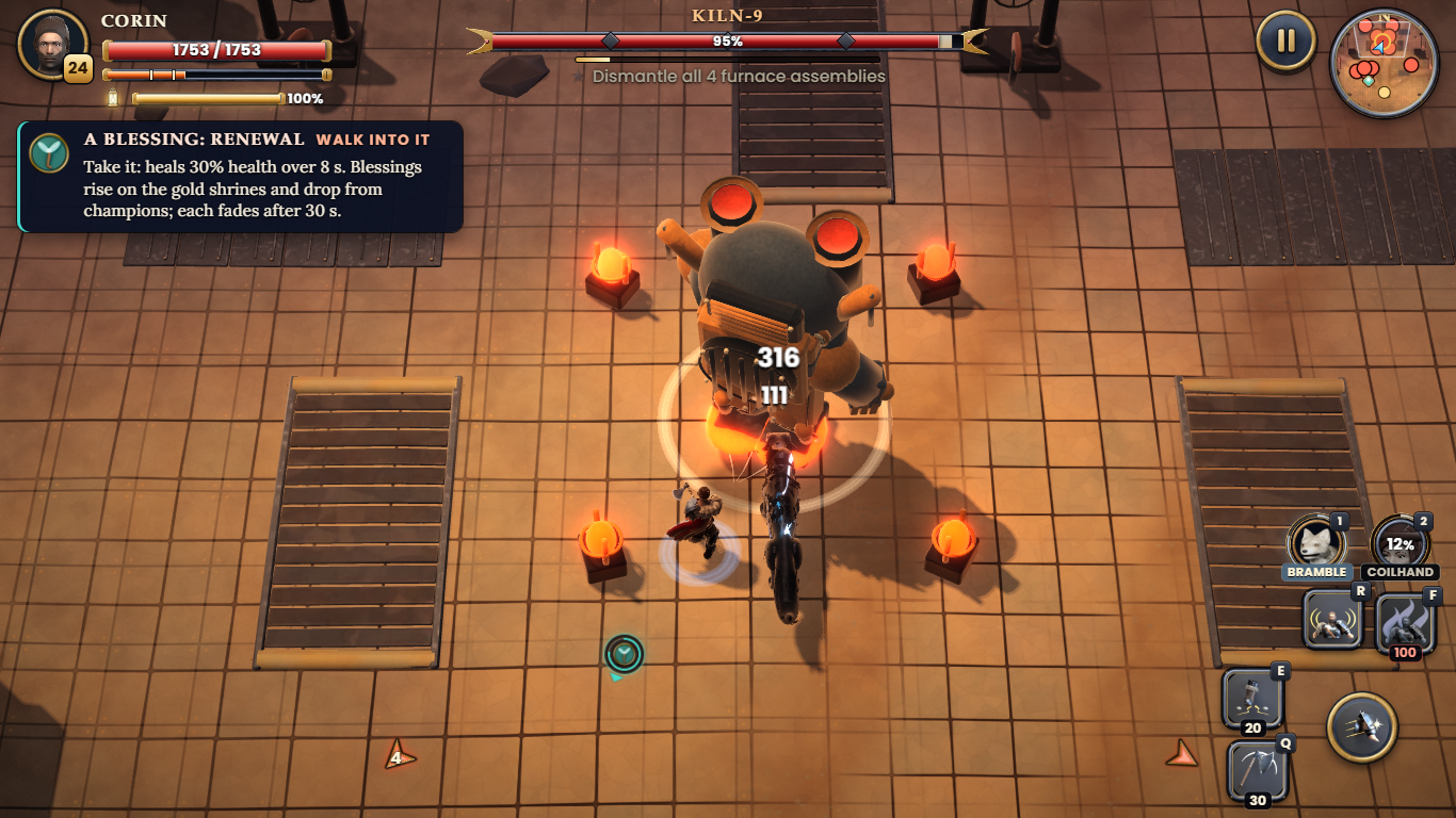 Actual gameplay from the Cindergear Foundry region