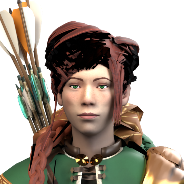 Wren before the Build X2 hairstyle and face revision